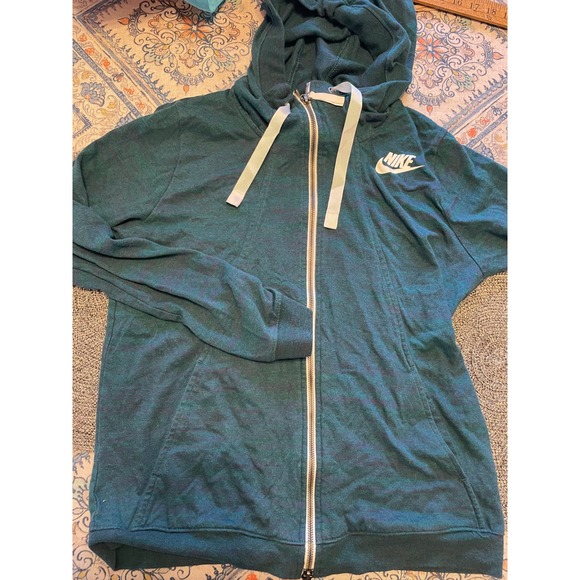 Nike Tops - Nike Womens Full Zip Hoodie Teal Space Dye Heathered Sportswear Medium RN56323